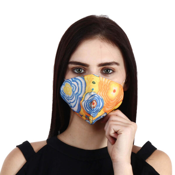 HAZELGLOW BASICS Beautiful Designer Fabric Face Mask with Ear Loops Reusable & Washable IV