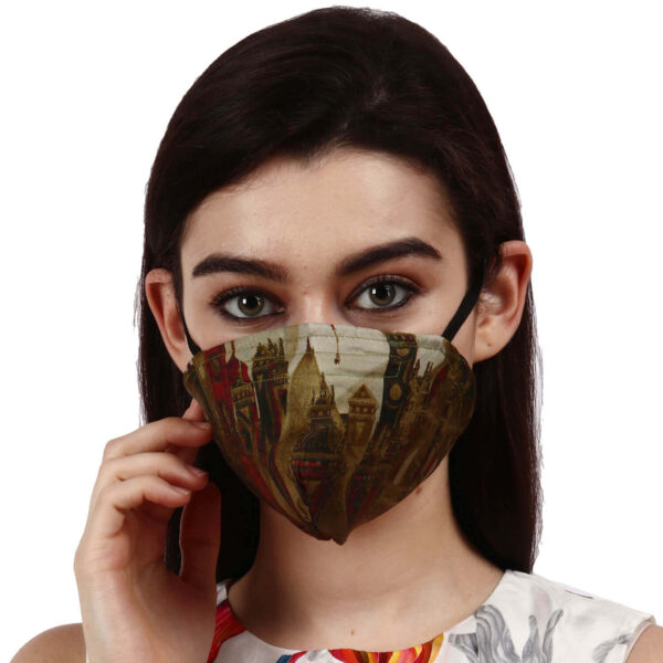 HAZELGLOW BASICS Beautiful Designer Silk Fabric Face Mask with Ear Loops