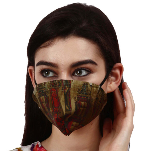 HAZELGLOW BASICS Beautiful Designer Silk Fabric Face Mask with Ear Loops