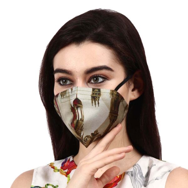 HAZELGLOW BASICS Beautiful Designer Silk Fabric Face Mask with Ear Loops