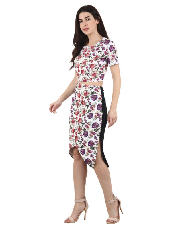 hazelglow Basics Designer Floral Print Crop Top Blouse 1 - 5 Crop Top Blouse Designer Floral Print Women & Girls D-3 hazelglow