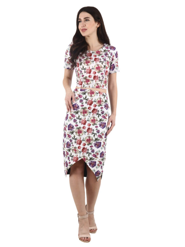 hazelglow Basics Designer Florel Print Asymmetric Skirt 1 - 1 Designer Florel Print Asymmetric Skirt