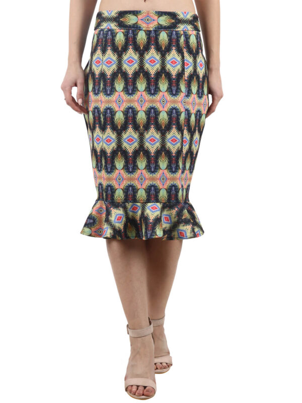 hazelglow Basics Designer Print Flounce hem skirt 1 - 2 Ruffle Skirt Animal Print Designer Bottom D-3 hazelglow