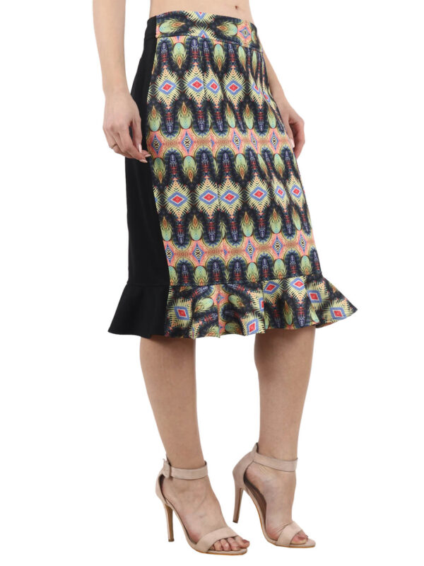 hazelglow Basics Designer Print Flounce hem skirt 1 - 3 Ruffle Skirt Animal Print Designer Bottom D-3 hazelglow
