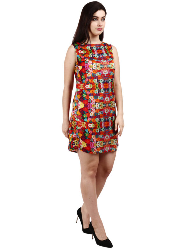 hazelglow Basics Designer Print Sleeve Less Tunic Dress 5 - 3 Designer Flower Print Tunic Dress for Women & Girls by hazelglow