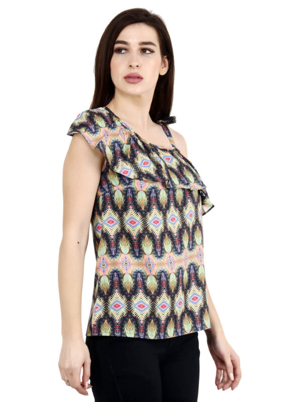 One Shoulder Top with Strap Designer Animal Print hazelglow