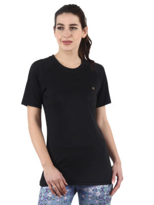 hazelglow Basics Womens T Shirt 4 - 1 Black T-Shirt for Womens Regular Fit Half Sleeve,