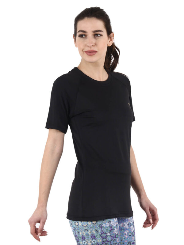 Black T-Shirt for Womens Regular Fit Half Sleeve D-4 hazelglow
