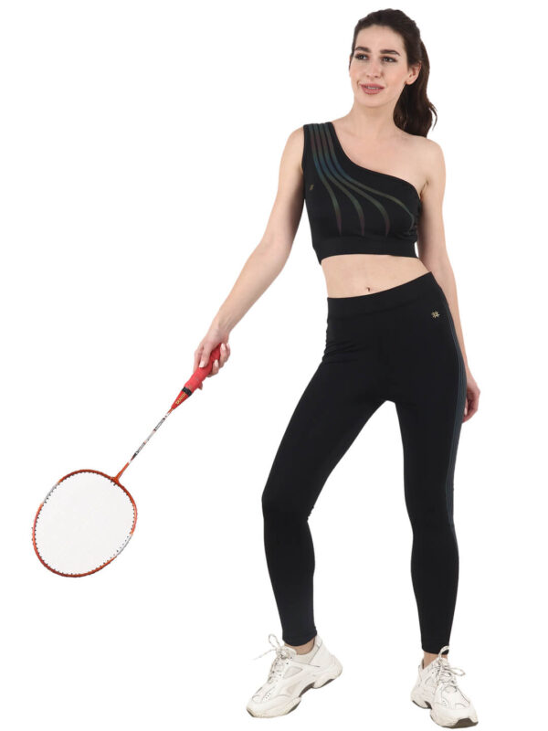 hazelglow basics Active Wear Sporty Top One Shoulder 1 - 5 One Shoulder Sporty Top Reflector Print Active Wear D-1 hazelglow