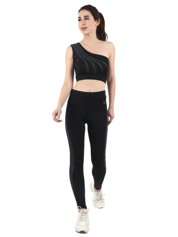 hazelglow basics Active Wear Sporty Top One Shoulder 1 - 6 One Shoulder Sporty Top Reflector Print Active Wear D-1 hazelglow