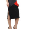Color Block Pencil Skirt Side Slit D-2 by hazelglow