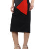 Color Block Pencil Skirt Side Slit D-2 by hazelglow
