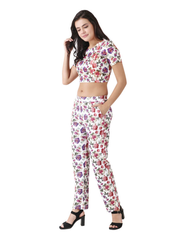 hazelglow basics Designer Print Laurel Trouser 1 - 3 Floral Print Pant Designer Trouser D-6 hazelglow