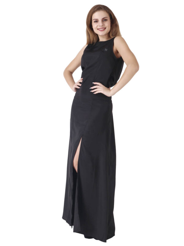 Cocktail Party Dress Cowl Back Black hazelglow