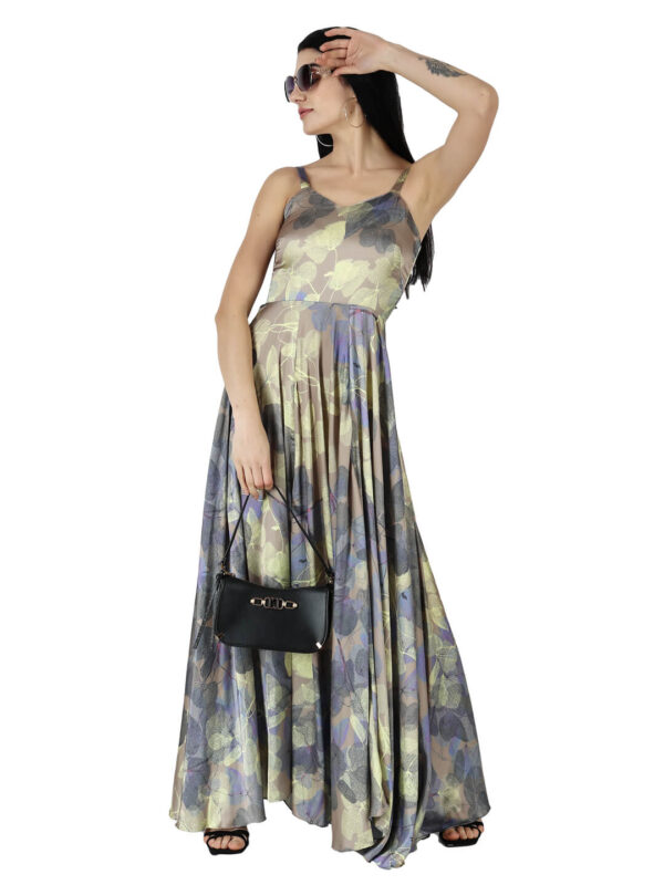 Lady hazelglow Flaunt Canvas Art Foliage Yellow Print by hazelglow D-1 02 Spaghetti Flare Dress Foliage Yellow Print Lady hazelglow Dance D-1