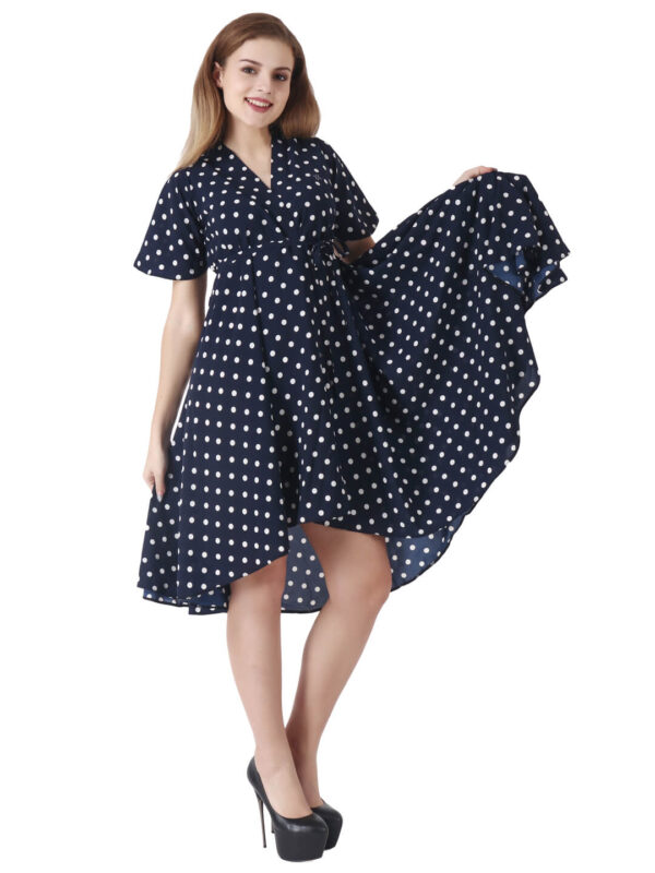 Polka Dot Low High Cross Dress hazelglow 03 Polka Dot Dress, sexy Dress,