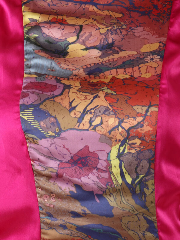 Satin Cowl Back Cocktail Party Dress Voyage Designer Print by hazelglow