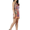Spaghetti Strap Heart Shape Sheath Dress Designer Print Voyage hazelglow
