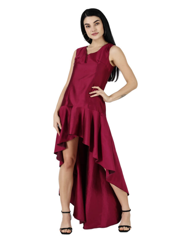 Fit and Flare Low High Dress for Girls Glamorous Style hazelglow