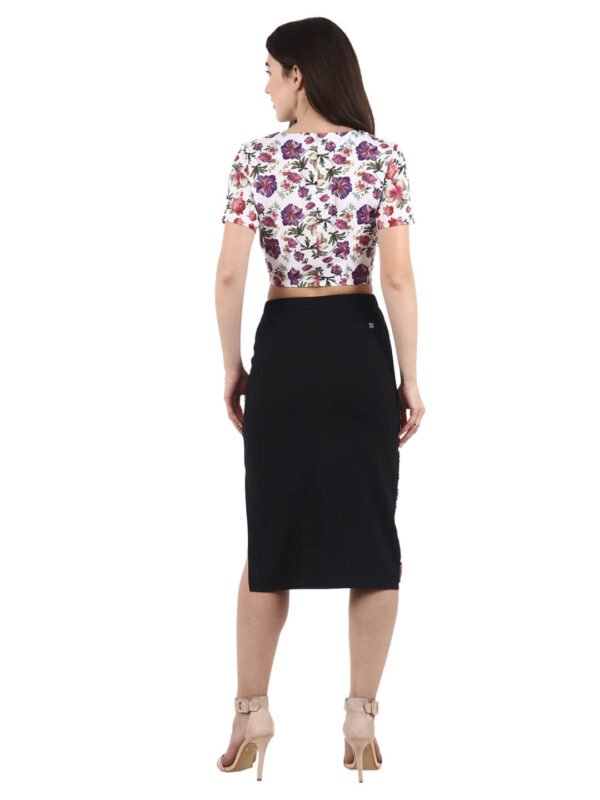 Asymmetric Skirt Designer Florel Print D-4 hazelglow