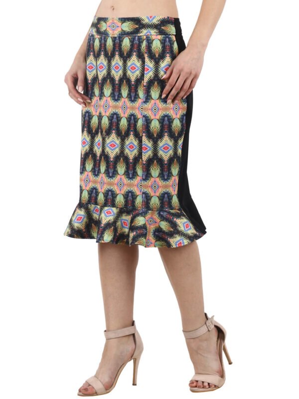 Ruffle Skirt Animal Print Designer Bottom D-3 hazelglow