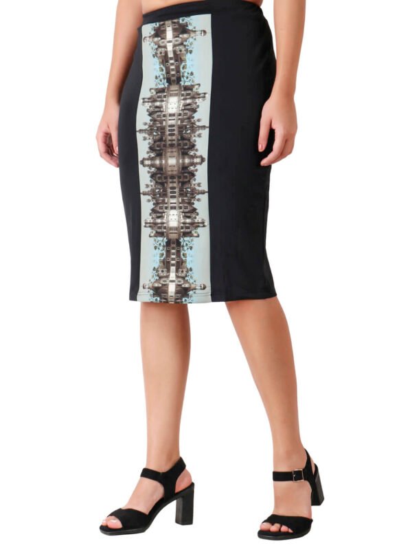 Designer Print Pencil Skirt for Girls D-7 hazelglow