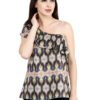One Shoulder Top with Strap Designer Animal Print hazelglow