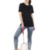 Black T-Shirt for Womens Regular Fit Half Sleeve D-4 hazelglow