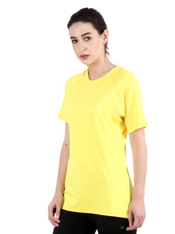 Yellow T-Shirt Womens Regular Fit Half Sleeves D-5 hazelglow