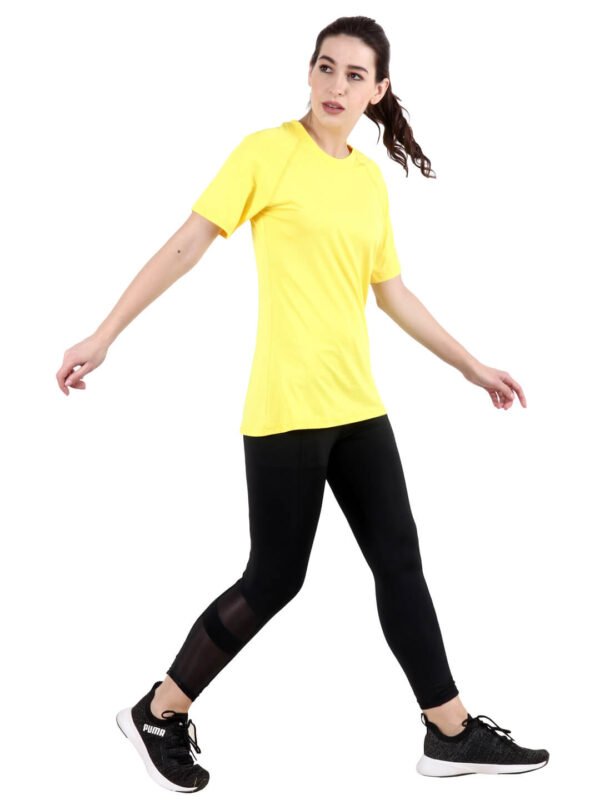 Yellow T-Shirt Womens Regular Fit Half Sleeves D-5 hazelglow