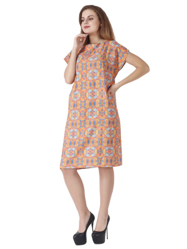 Kaftan Dress Blossom Designer Print D-4 hazelglow