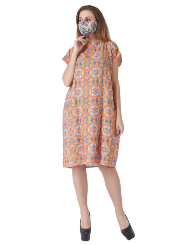Kaftan Dress Blossom Designer Print D-4 hazelglow