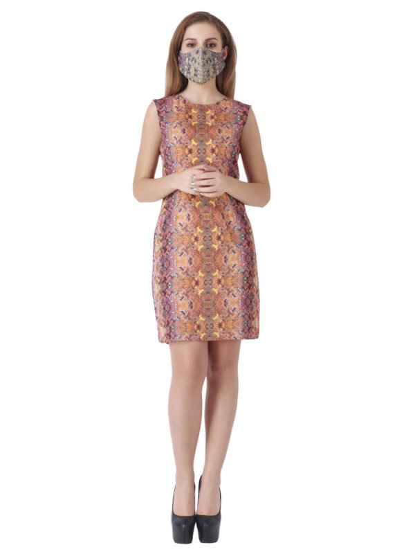 Elegant Tunic Dress Designer Print hazelglow D-1