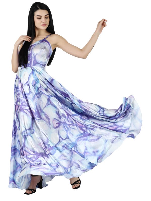 Spagetti Flare Dress Cloud Nine Print Lady hazelglow Dance D-2