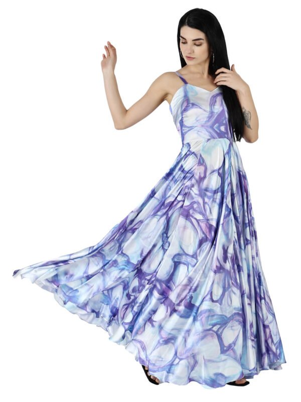 Spagetti Flare Dress Cloud Nine Print Lady hazelglow Dance D-2