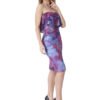 Off Shoulder Dress Party Wear Ruffel Foliage Blue Designer hazelglow