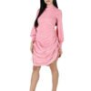 ruched dress with sleeves,