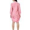 Ruched Dress with Sleeves Pink by hazelglow