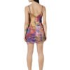 Spaghetti Strap Heart Shape Sheath Dress Designer Print Voyage hazelglow