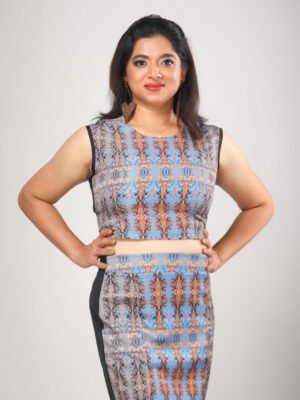 Animal Print Crop Top Blouse,Designer blouse,